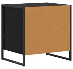 Stolik nocny z szufladÄ czarny dÄ b 50 x 39.5 x 50 cm