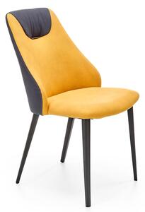 Musztardowe krzesło tapicerowane - Zalores