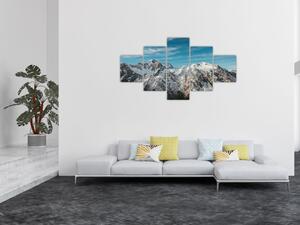 Obraz ośnieżonych szczytów, Fiordland (125x70 cm)