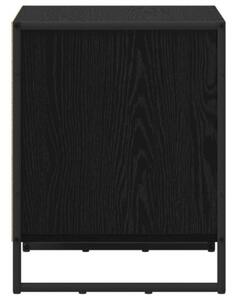 Stolik nocny z szufladÄ czarny dÄ b 50 x 39.5 x 50 cm