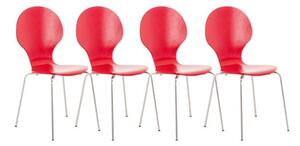 Czteroelementowy zestaw krzeseł dla gości Finley czerwony
