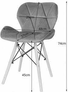 Welurowe krzesło do jadalni nowoczesnej ciemny róż - Zeno 4X