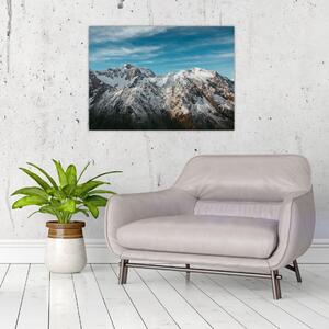 Obraz ośnieżonych szczytów, Fiordland (70x50 cm)