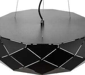 Nowoczesna lampa wisząca metalowa okrągła czarna geometryczna żyrandol Cesano Beliani