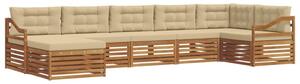 Zestaw mebli ogrodowych z litego drewna akacjowego z poduszkami - elegancka sofa narożna i moduły do relaksu na świeżym powietrzu