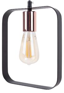 Metalowa lampa wisząca - 3 częściowa geometryczna industrialna czarna Vomano Beliani