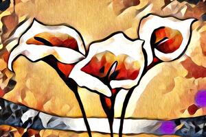 Obraz artystyczne etno lilie