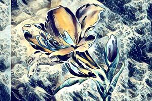 Obraz abstrakcyjny artystyczny kwiat