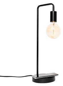 Nowoczesna czarna lampa stołowa z ładowaniem bezprzewodowym - Facil Oswietlenie wewnetrzne