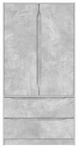 Nowoczesna szafka łazienkowa betonowo-szara z drzwiami i szufladami, 79,5 x 49 x 156 cm