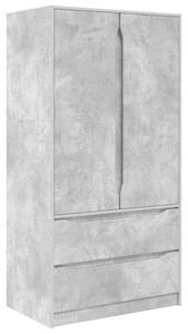 Nowoczesna szafka łazienkowa betonowo-szara z drzwiami i szufladami, 79,5 x 49 x 156 cm