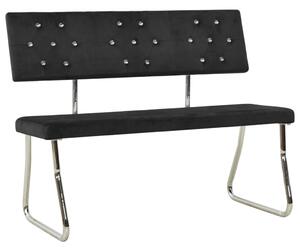 Ławka, 110 cm, czarna, tapicerowana aksamitem