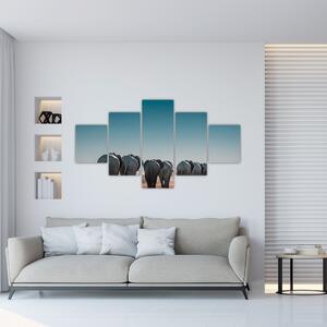 Obraz - Odejście słoni (125x70 cm)