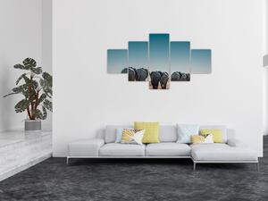 Obraz - Odejście słoni (125x70 cm)