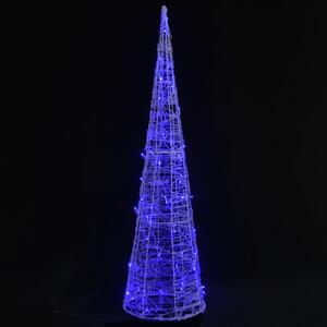 Stożek dekoracyjny, akrylowy, niebieski, LED, 90 cm