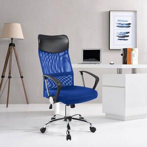Ergonomiczne krzesło biurowe z podwyższonym oparciem, w 3 kolorach - niebieskie