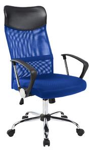 Ergonomiczne krzesło biurowe z podwyższonym oparciem, w 3 kolorach - niebieskie