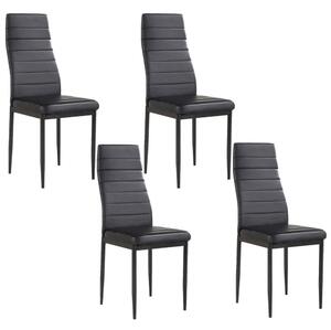 Zestaw 4 krzeseł do jadalni, czarne
