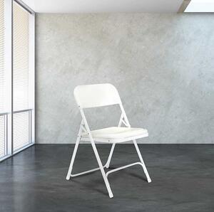 Krzesła składane, 4 szt, białe