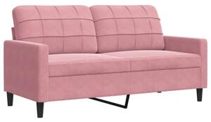 Sofa 2-osobowa, rÃ³Å¼owy, 140 cm, tapicerowana aksamitem