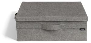 Szary tekstylny pojemnik z pokrywką 46x56x16 cm Soft Storage Low – Bigso