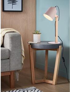 Lampa biurkowa z drewnianą podstawą w stylu scandi Swive
