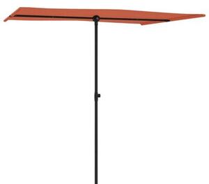 Parasol ogrodowy na aluminiowym słupku, 2x1,5 m, terakota