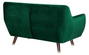 Sofa dwuosobowa kanapa retro pikowana welurowa poliester zielona Bodo Beliani