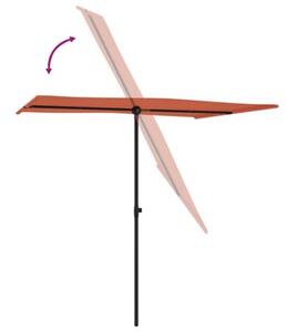 Parasol ogrodowy na aluminiowym słupku, 2x1,5 m, terakota