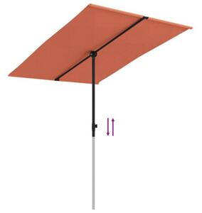 Parasol ogrodowy na aluminiowym słupku, 2x1,5 m, terakota