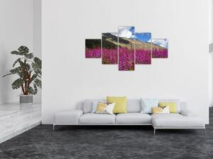 Obraz scenerii łąki górskiej (125x70 cm)
