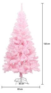 Różowa sztuczna choinka - w kilku rozmiarach -120 cm-owa