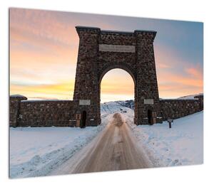 Obraz bramy, Yellowstone (70x50 cm)
