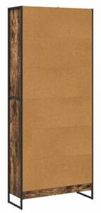 Industrialna szafka na książki z materiału drewnopochodnego w kolorze dąb dymny 80x30x189,5 cm