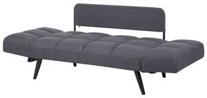 Sofa pikowana rozkładana opuszczane podłokietniki funkcja spania ciemnoszara Brekke Beliani