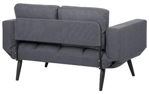 Sofa pikowana rozkładana opuszczane podłokietniki funkcja spania ciemnoszara Brekke Beliani