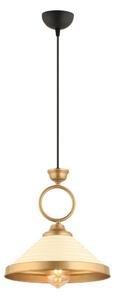 Asir Lampa wisząca na przewodzie MONZA 1xE27/40W/230V śr. 30 cm kremowa/brązowa AS2694