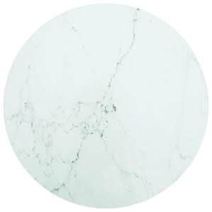 Blat do stołu, biały, 50x0,8 cm, szkło ze wzorem marmuru