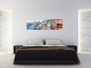 Obraz - Zmierzch na Santorini (170x50 cm)