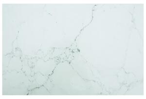 Blat stołu, biały, 100x62 cm, 8 mm, szkło ze wzorem marmuru