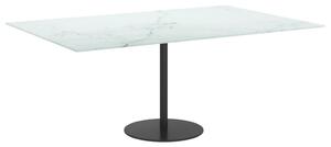 Blat stołu, biały, 100x62 cm, 8 mm, szkło ze wzorem marmuru