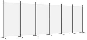 Parawan 6-panelowy, biały, 520x180 cm, tkanina