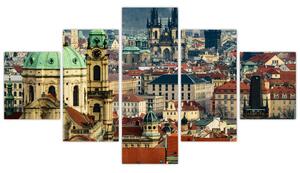Obraz - Panorama Pragi (125x70 cm)