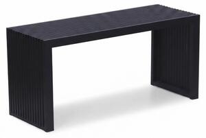 Ławka Relaxdays, bambusowa, nowoczesna ławka kuchenna, ławka do garderoby w przedpokoju, łazience, sypialni, wymiary 43x90x33 cm, ławka na buty, czarna