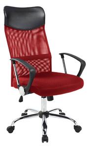 Ergonomiczne krzesło biurowe z podwyższonym oparciem, w 3 kolorach - czerwone