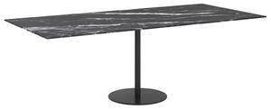 Blat stołu, czarny, 100x62 cm, 8 mm, szkło ze wzorem marmuru