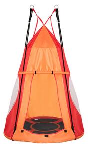 Huśtawka bociane gniazdo-110 centymetrowa-czerwona-z namiotem