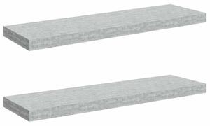 Półki ścienne, 2 szt., szarość betonu, 80 x 23,5 x 3,8 cm, mdf