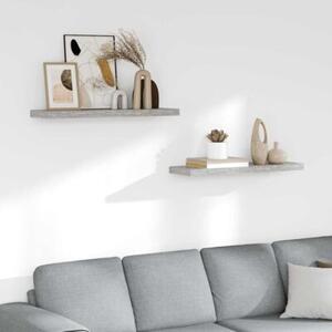 Półki ścienne, 2 szt., szarość betonu, 80 x 23,5 x 3,8 cm, mdf