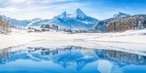 Obraz śnieżny krajobraz w Alpach